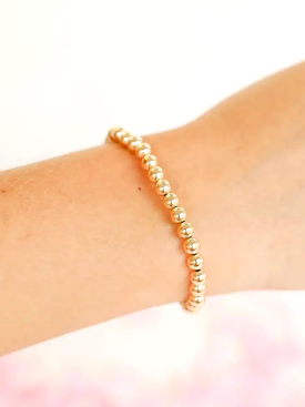 14k Gold Filled - 5mm Gold Bead Bracelet