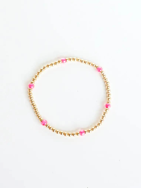 14k Gold Filled - Hot Pink Poppi Bracelet