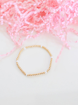 14k Gold Filled - White Poppi Bracelet