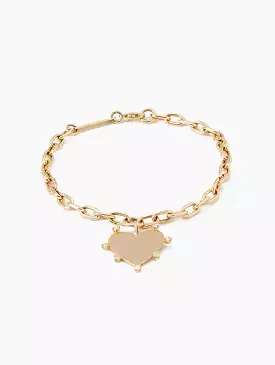 7 Prong Diamond Heart Charm Bracelet