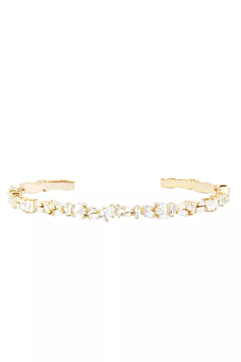 925 Gold Alta Crystal Cuff Bracelet