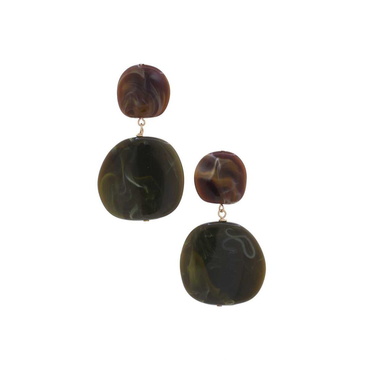 Acetate Resin Double Circle Earring