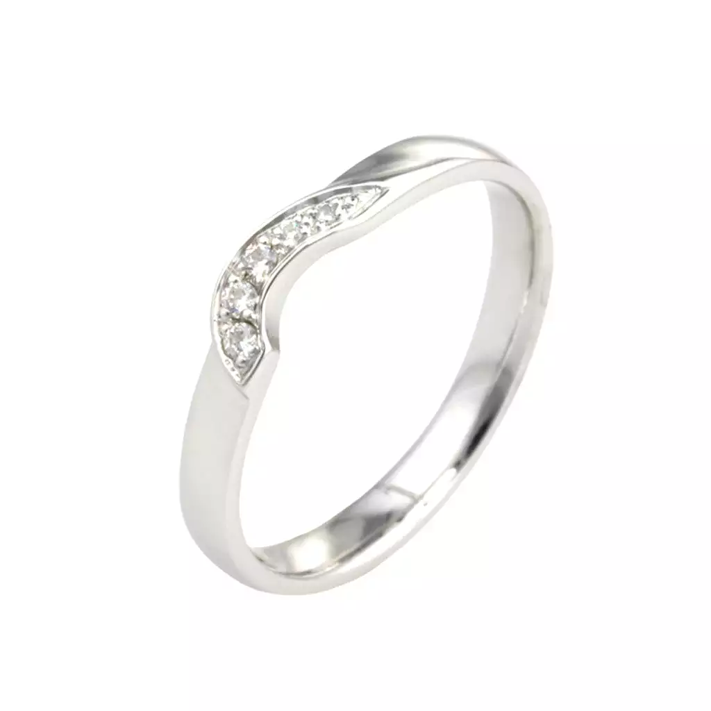 Asymmetric Diamond Wedding Band