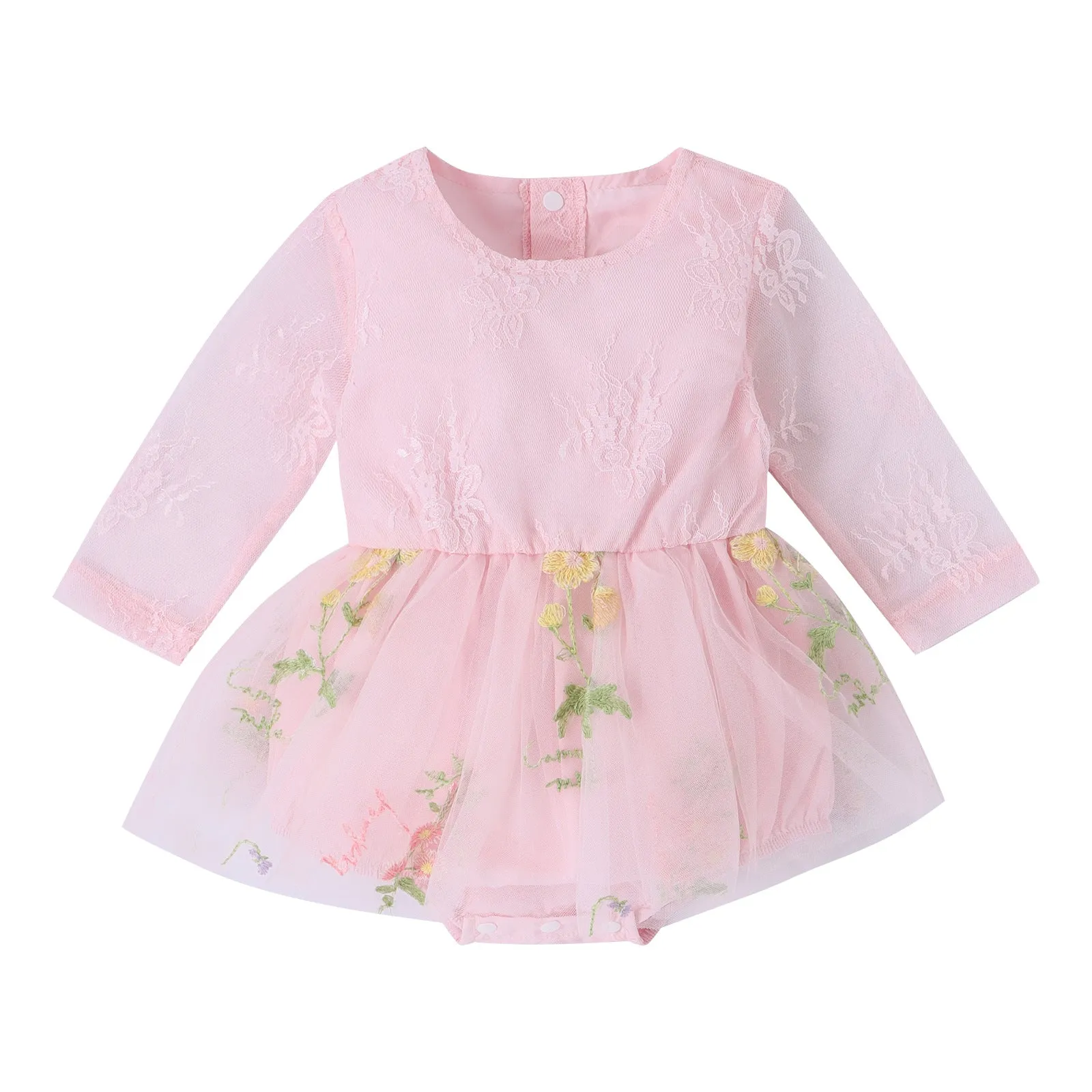 Baby Kid Girls Flower Embroidered Rompers Wholesale 24011122