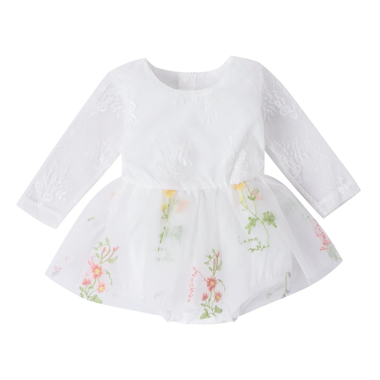 Baby Kid Girls Flower Embroidered Rompers Wholesale 24011122