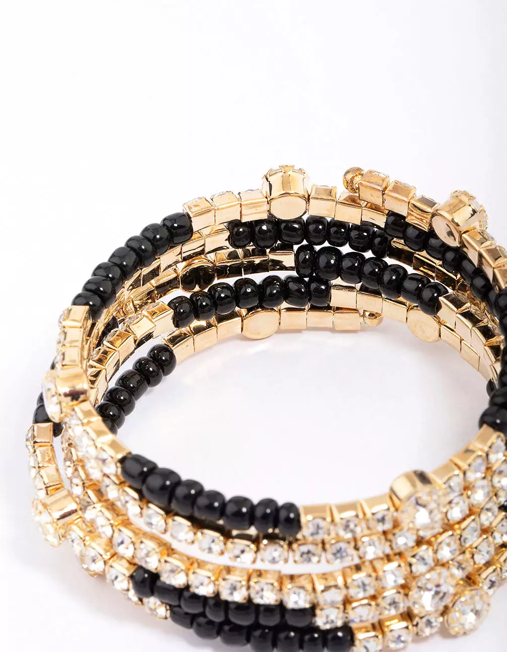 Black & Gold Wrapped Diamante Bracelet