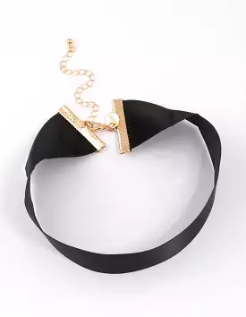 Black Fabric Simple Choker