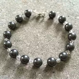 Black Swarovski Pearl Crystal Bracelet