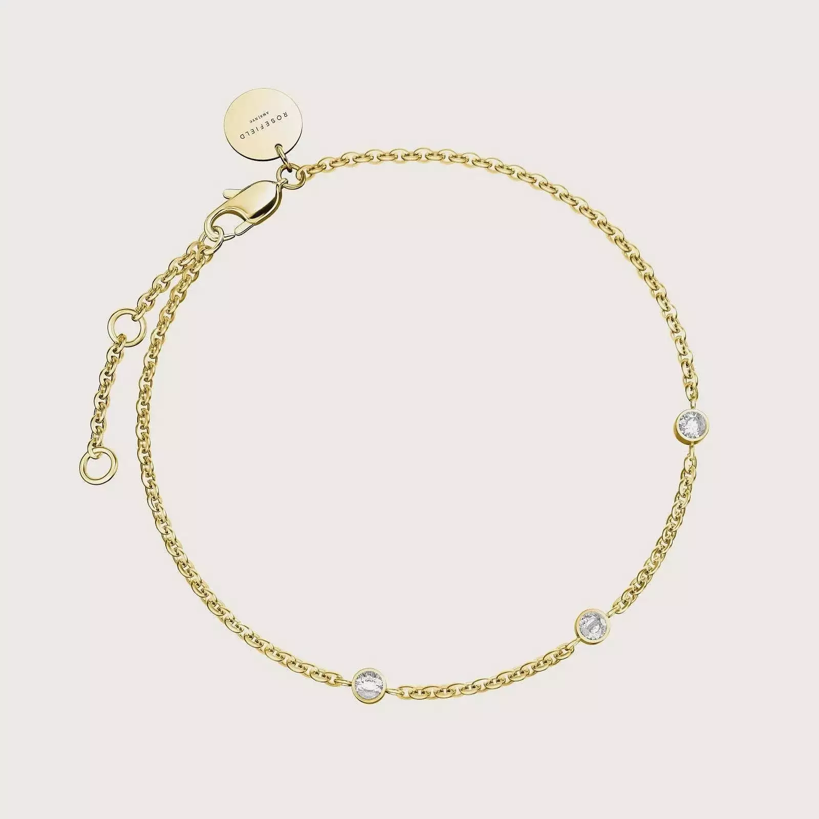 BLAK - Rosefield Triple Crystal Dot Chain Bracelet - Gold