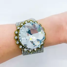 Bling Clear Crystal Magnetic Cuff Bracelet