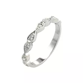 Bow Shape Diamond Set Wedding Band