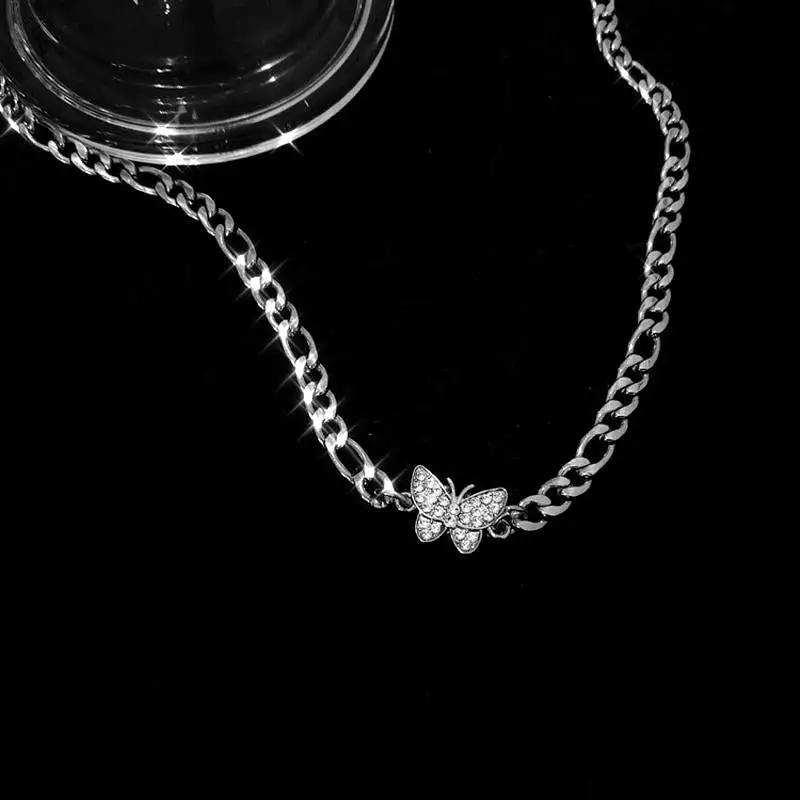 Butterfly Rhinestone Chain Choker