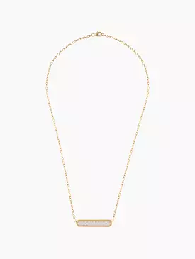 Carrington Two Tone Diamond ID Bar Necklace