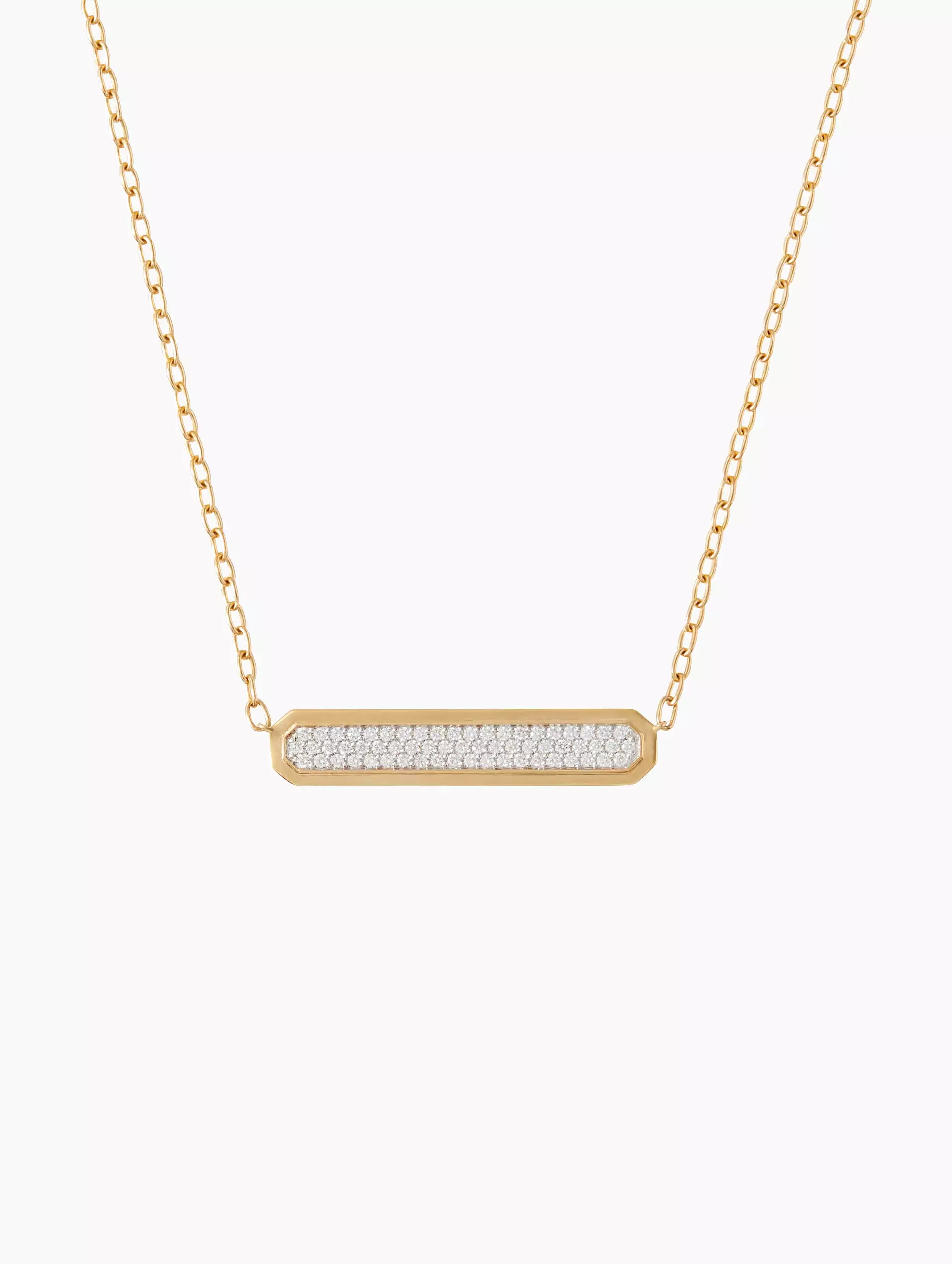 Carrington Two Tone Diamond ID Bar Necklace