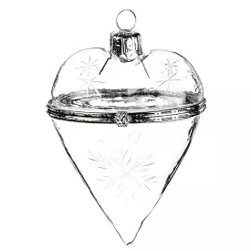 Clear Glass Heart Box Ornament