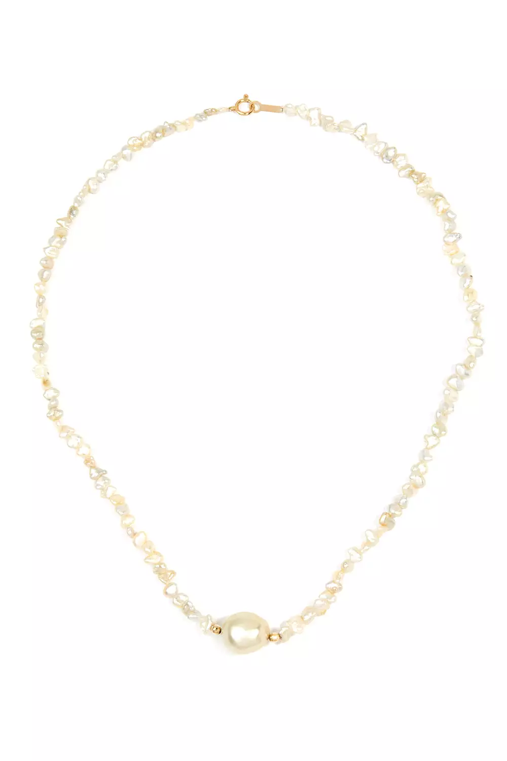 Cream Natural Keshi Pearl Necklace