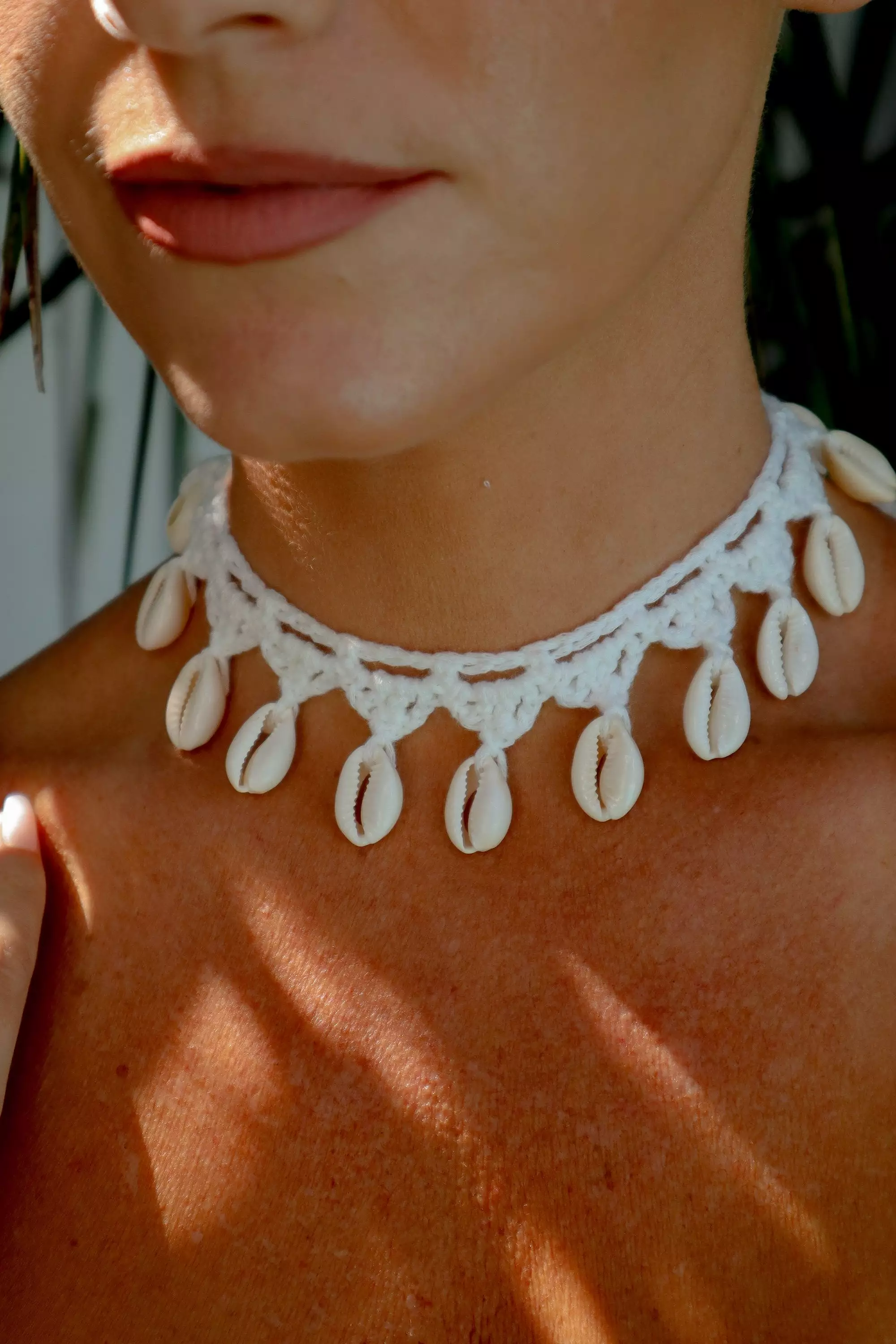 Crochet Cowrie Shell Choker