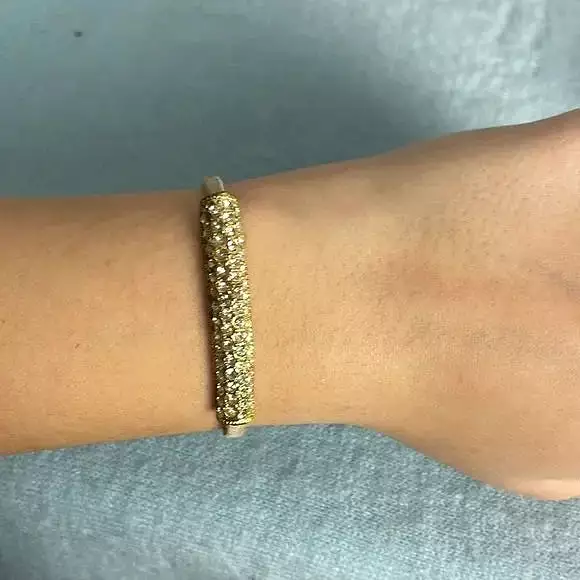 Crystal Band On Leather Bracelet