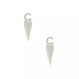 Crystal C Shape Baguette Fringe Earring