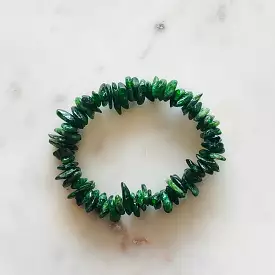 Crystal Chip Bracelet, Chunky Green Garnet