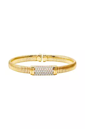 Crystal Pavé Filo Tubogas Bracelet in 925 Silver Gold