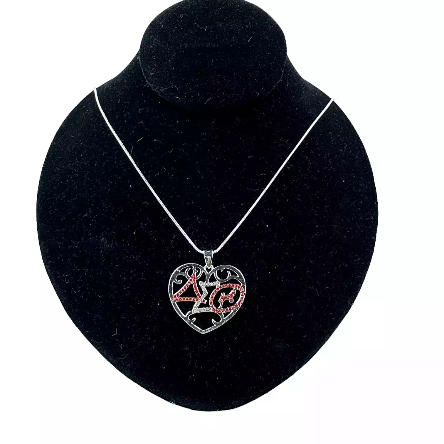 Delta Sigma Theta Austrian Crystal Heart Necklace