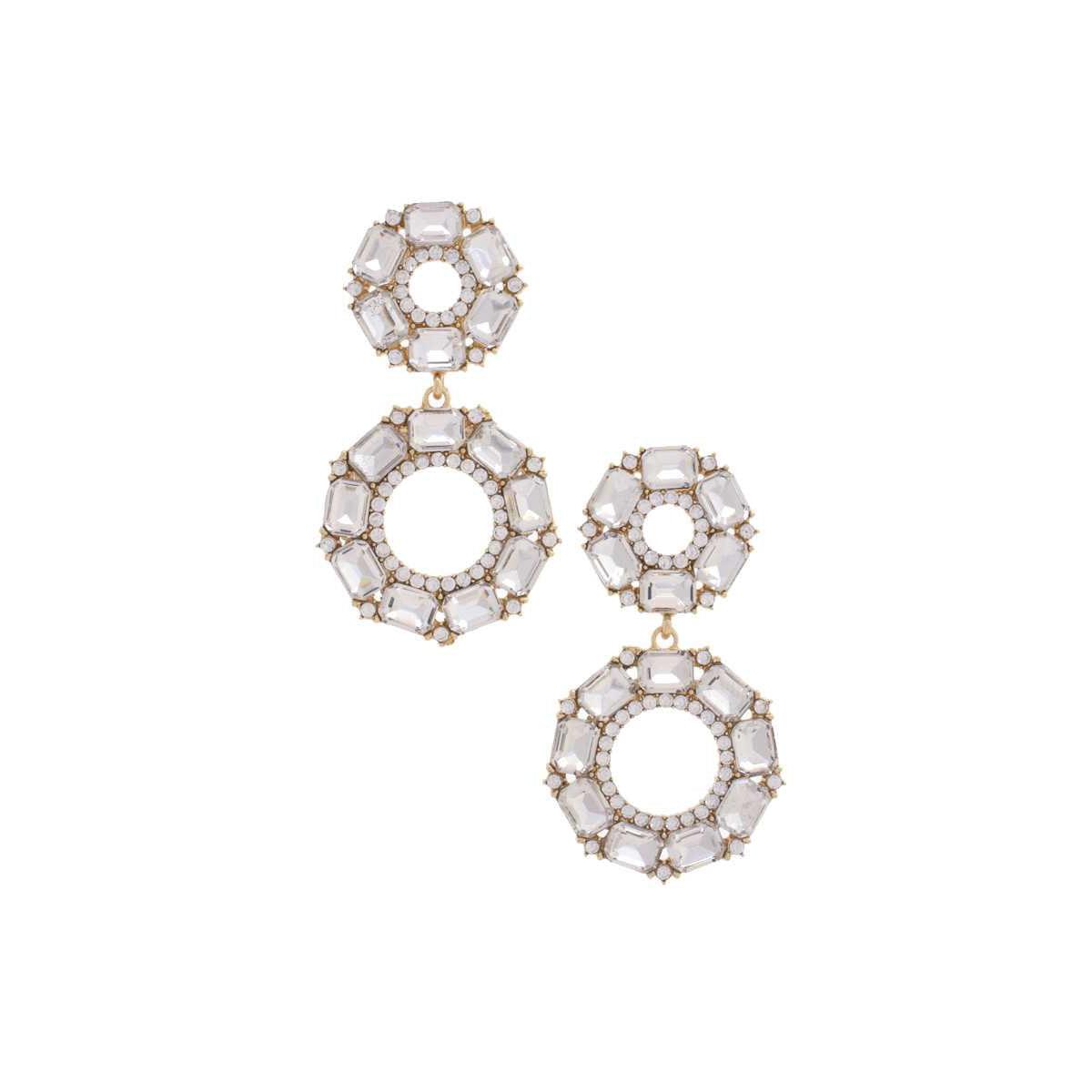 Double Circle Rhinestone Earring