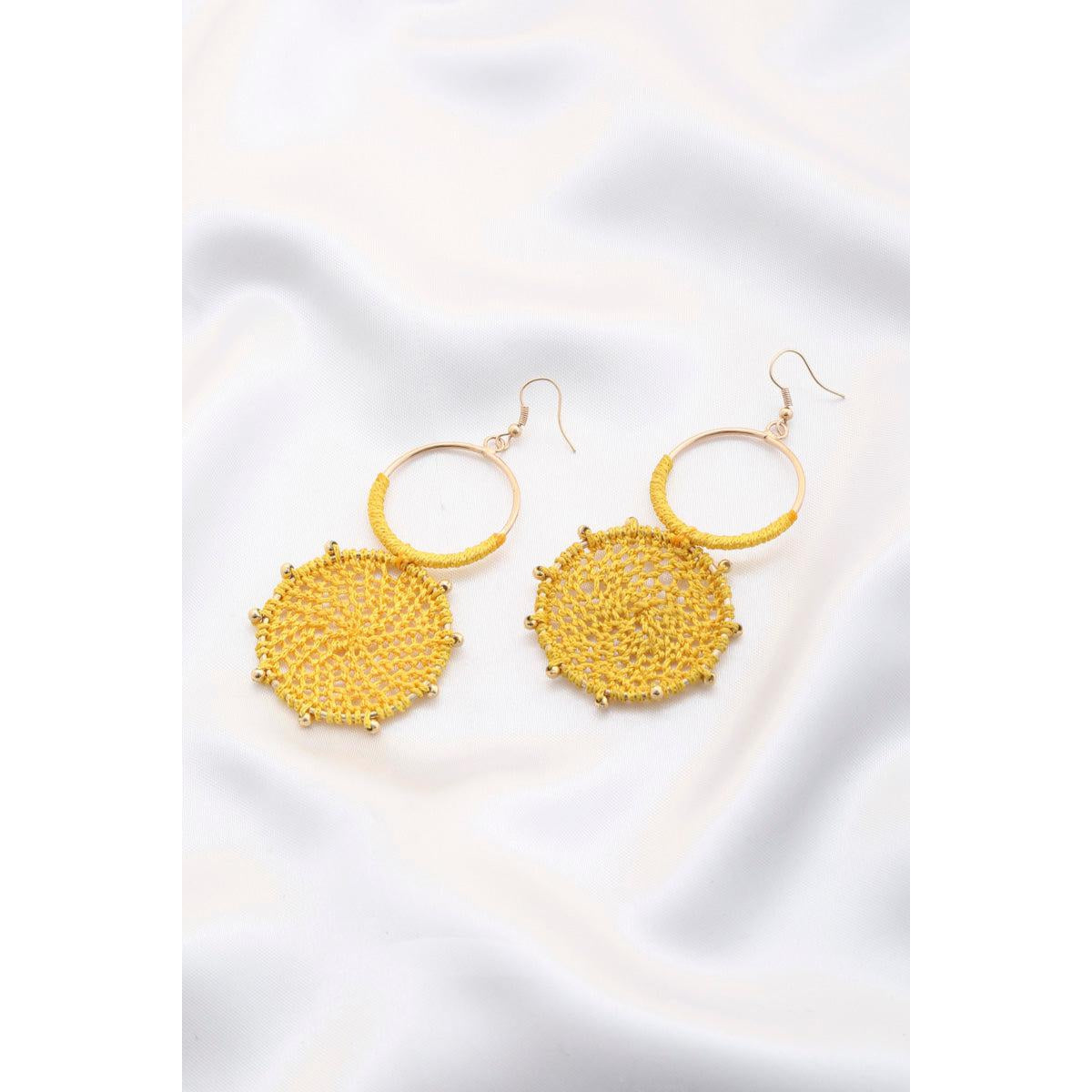 Double Circle Thread Beaded Earring