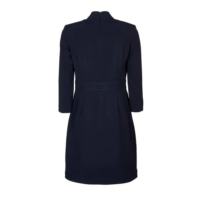 DRESS V NECK WITH 3/4 SLEEVES BUTTONS AND POCKETS Woman Night blue