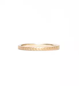 Engraved Geometric Pattern Wedding Band