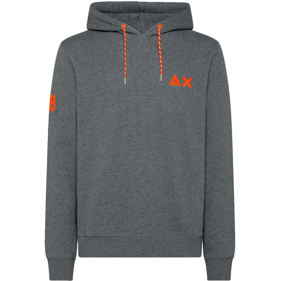 FELPA HOOD LOGO FLUO Uomo Grigio Medio