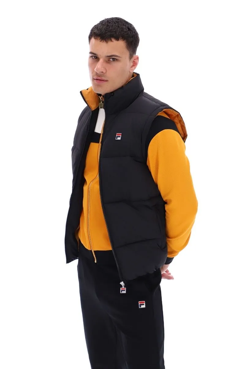 Fila Mackay Heavily Padded Bodywarmer Gilet Black/Yam