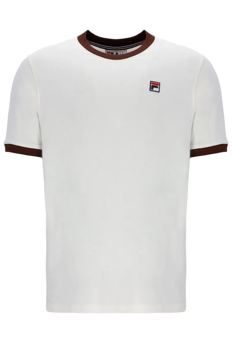 Fila Marconi Logo Crew Neck T-Shirt Egret/Brown Stone