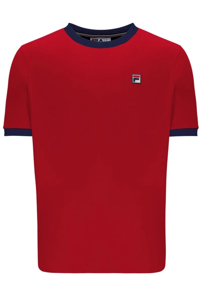 Fila Marconi Logo Crew Neck T-Shirt Equestrian Red/Navy