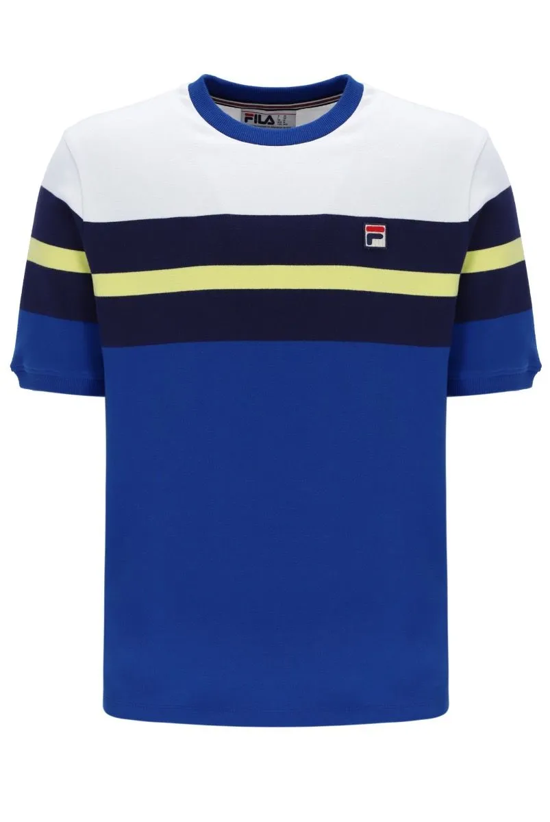 Fila Pedro Colour Blocked Crew Neck T-Shirt Bright Blue