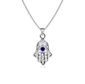 Filigree Hamsa Necklace - Silver