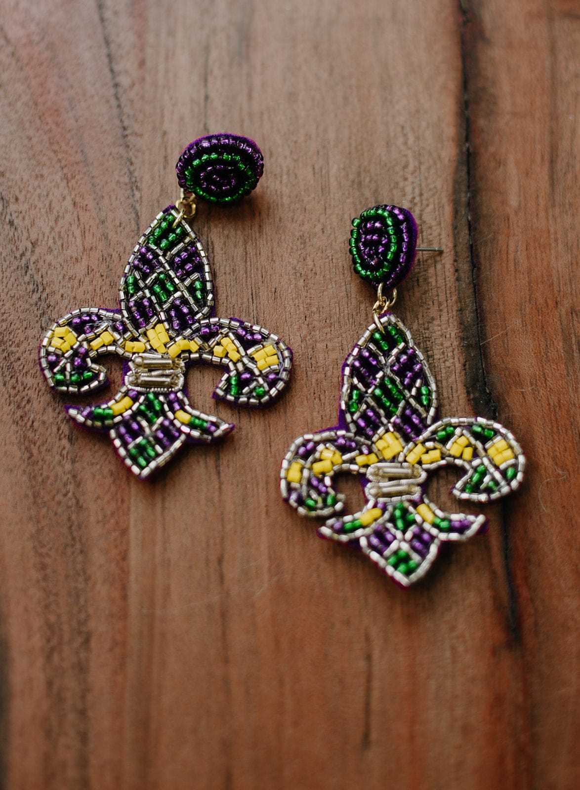 Fleur De Lis Beaded Drops