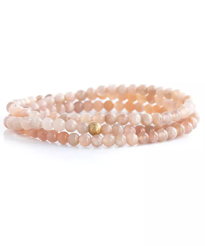 Gemstone Stacking Bracelet, 4mm Wrap - Sunstone