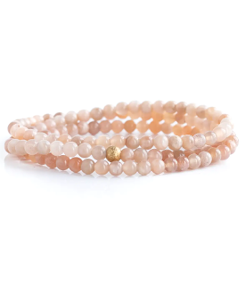 Gemstone Stacking Bracelet, 4mm Wrap - Sunstone