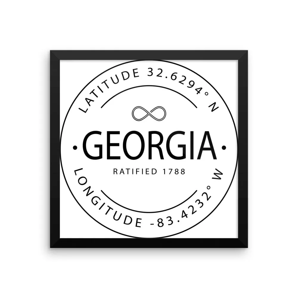 Georgia - Framed Print - Latitude & Longitude