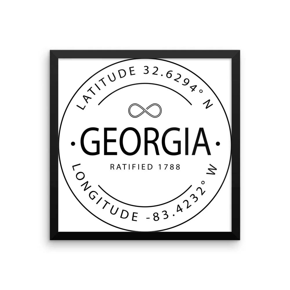 Georgia - Framed Print - Latitude & Longitude