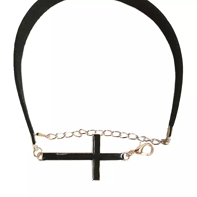 GOTHIC DARK STYLE CROSS CHOKER