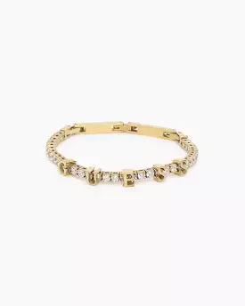 Guess Mainline Women's Arm Party Guess Tennis Bracelet Yellow Gold