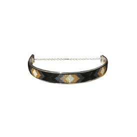 Handmade Beaded Choker Sammi in Black, Bronze