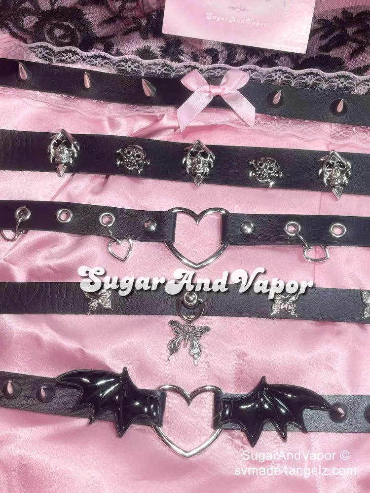 Handmade Dark Doll Pu Choker