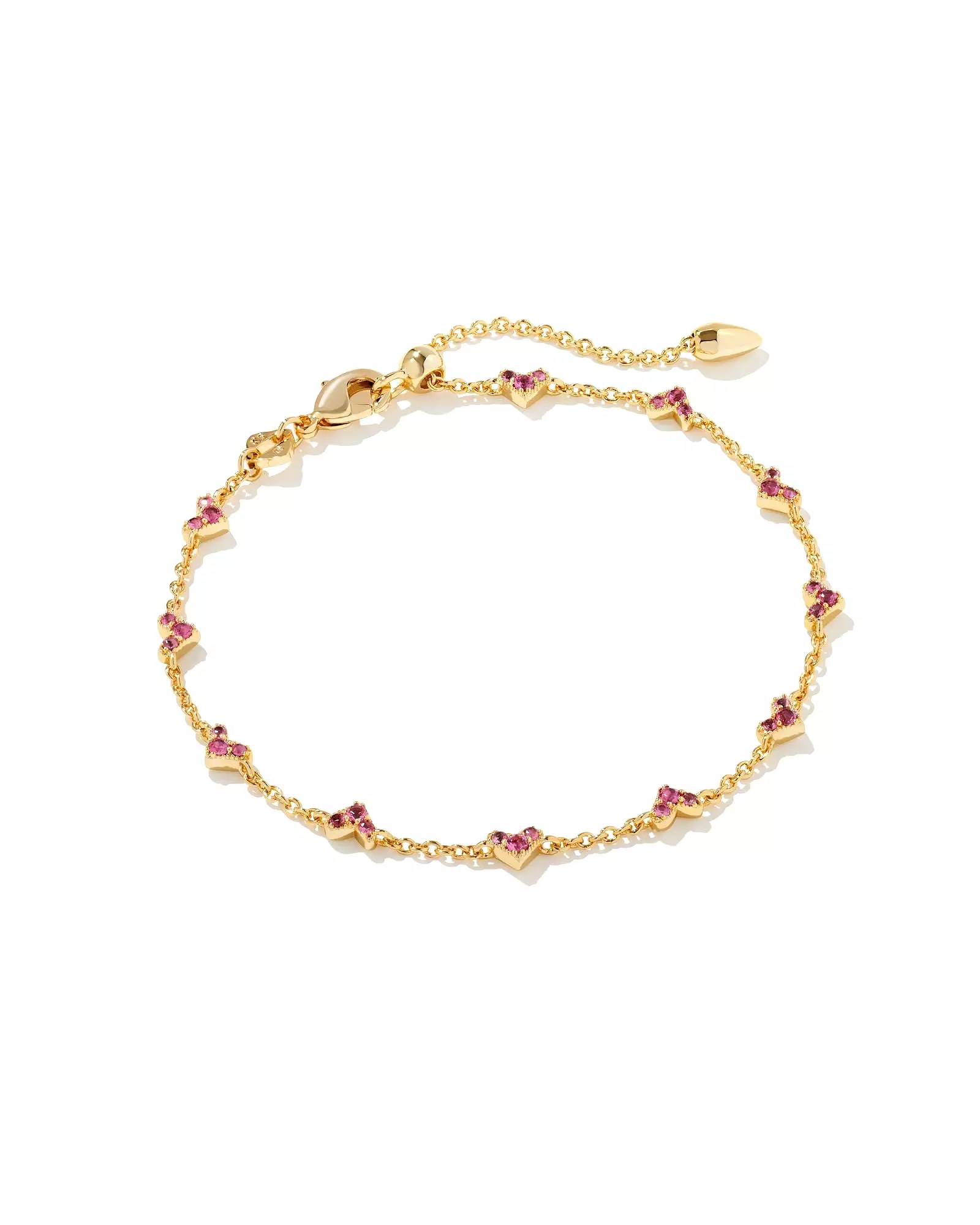 Haven Gold Crystal Heart Delicate Chain Bracelet