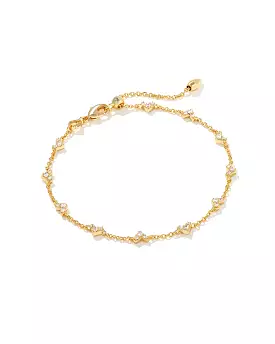 Haven Gold Crystal Heart Delicate Chain Bracelet