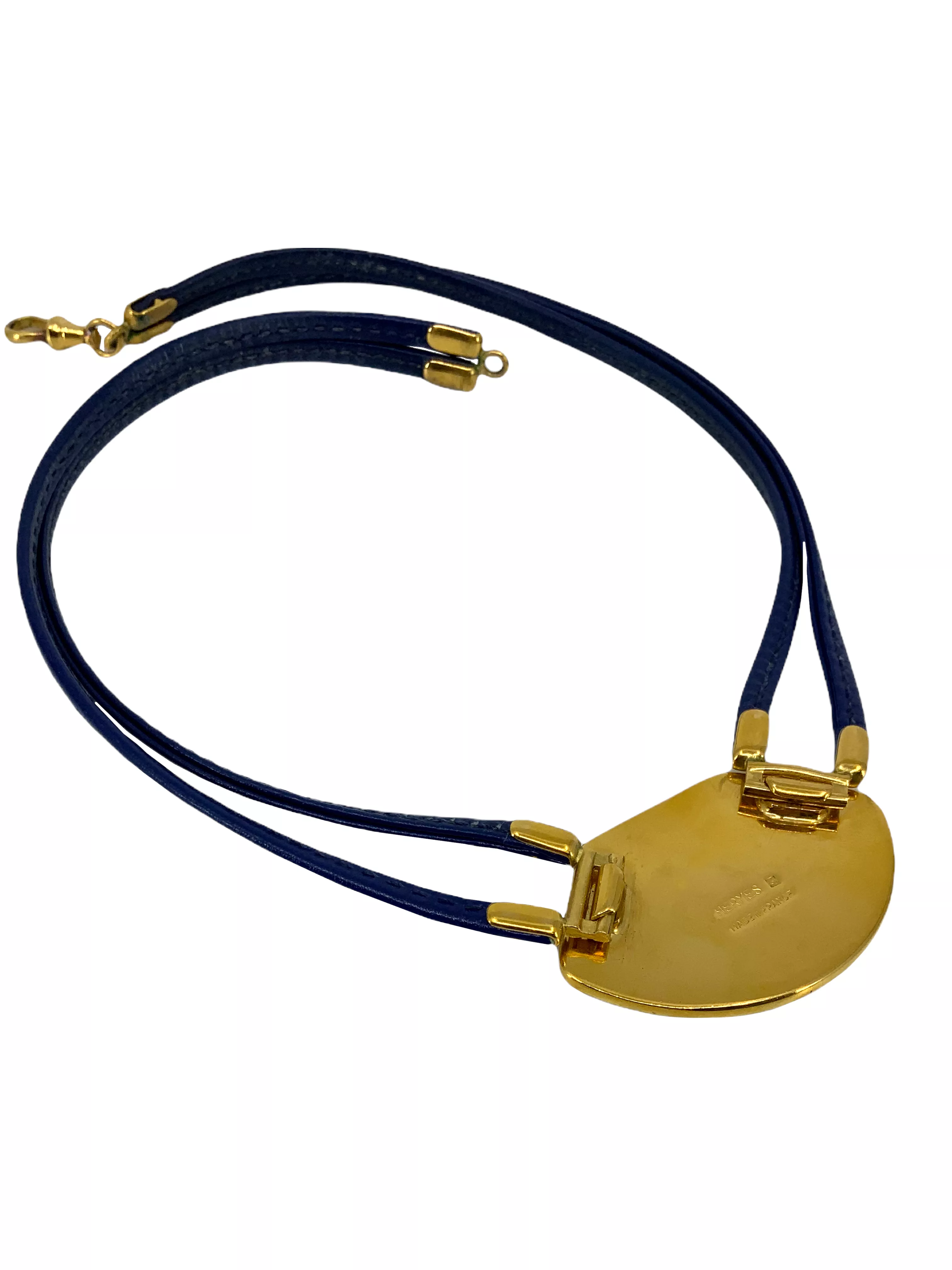 Hermes Leather and Enamel Cloisonne Choker Necklace