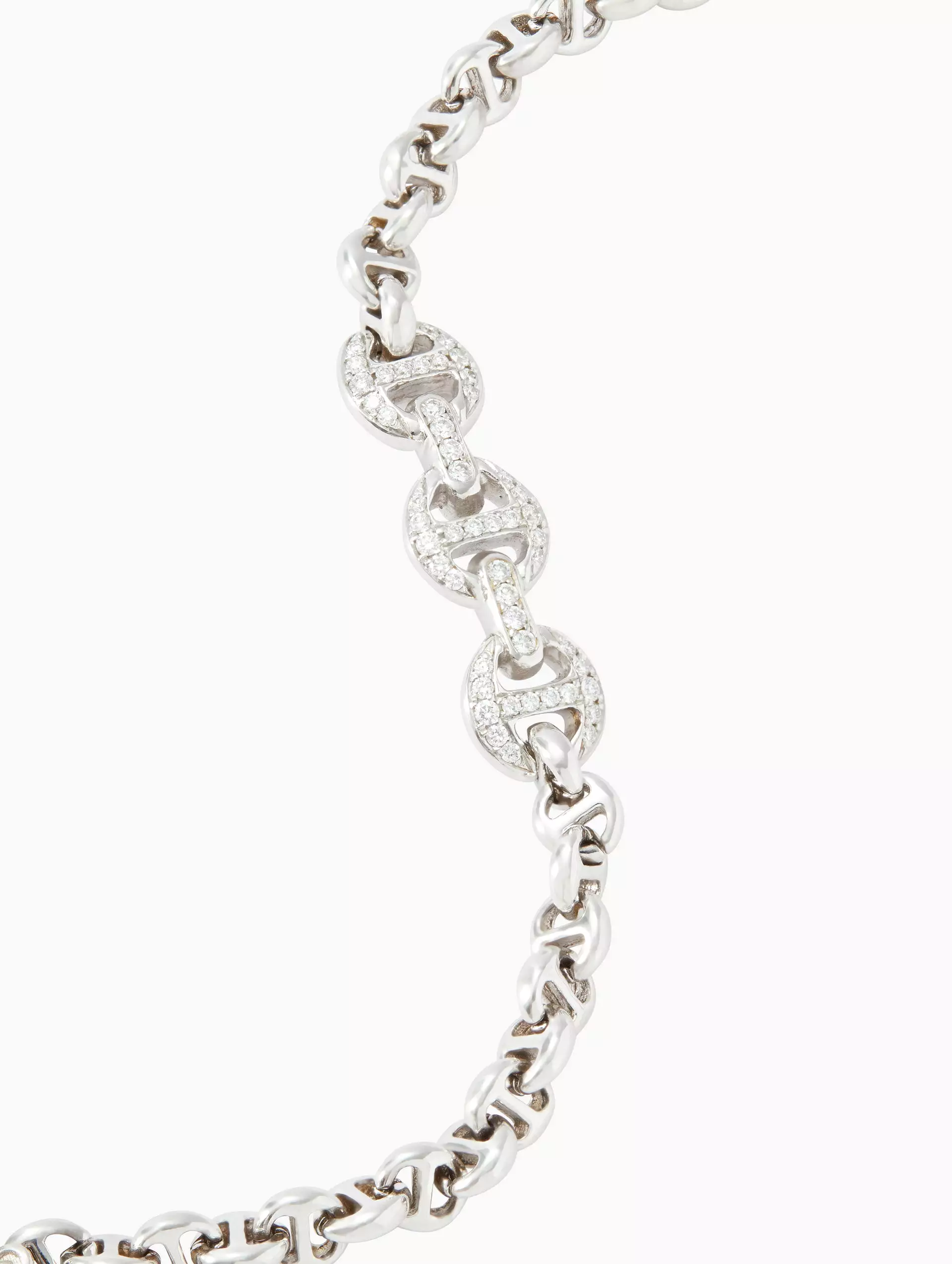 ID Bracelet With Antiquated Diamond Pendant