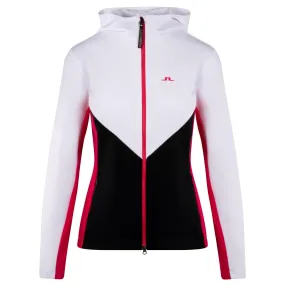 J Lindeberg Crystal Hood Ladies Golf Mid Layer White